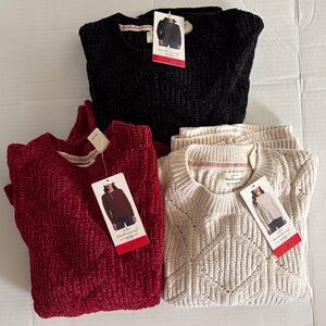 Weatherproof Vintage Women’s Chenille Crewneck Sweater Set of 3